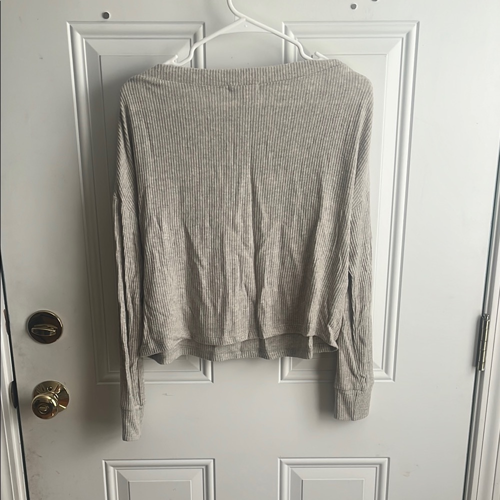Beyond Yoga Gray Ribbed Sweater - Picture 5 of 7